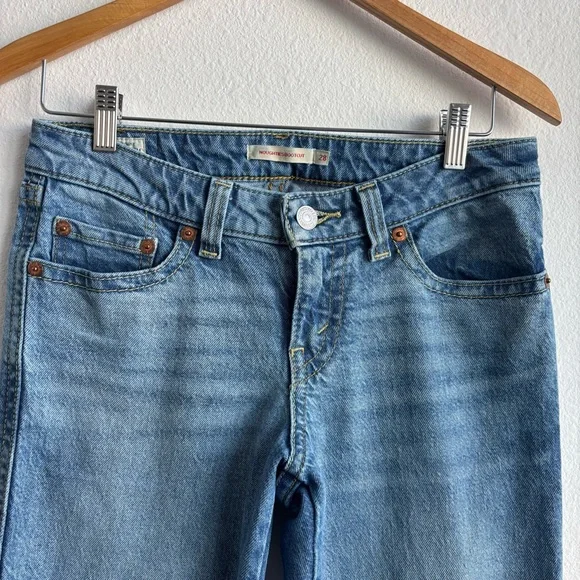 Levi's Naughties Low Rise Bootcut Vintage 2000 Back Pocket Light Blue Jeans - Picture 7 of 15